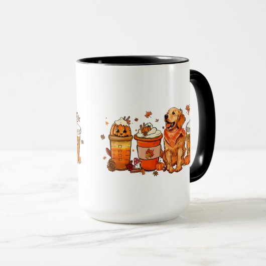 Chute Chien Mug Café, Golden Retriever, Chute Vibe (Devant droit)