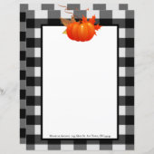 Chute Citrouille Buffalo Plaid Papier personnalisé (Devant / Derrière)