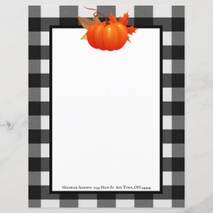 Chute Citrouille Buffalo Plaid Papier personnalisé
