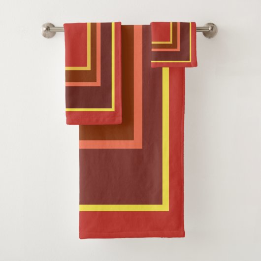 Chute Corne indienne Jaune Rouge Orange Géométriqu (En situation)