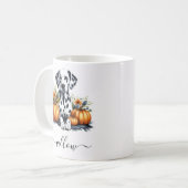 Chute Dalmatie Chien Mug avec nom personnalisé (Devant gauche)
