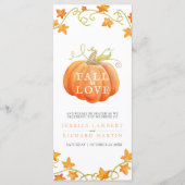 Chute d'amour citrouille programme de mariage aqua (Devant)