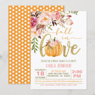 Chute d'amour Invitation à la douche nuptiale - OD
