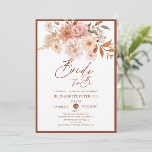 Chute d'amour Invitation de douche nuptiale (Debout devant)
