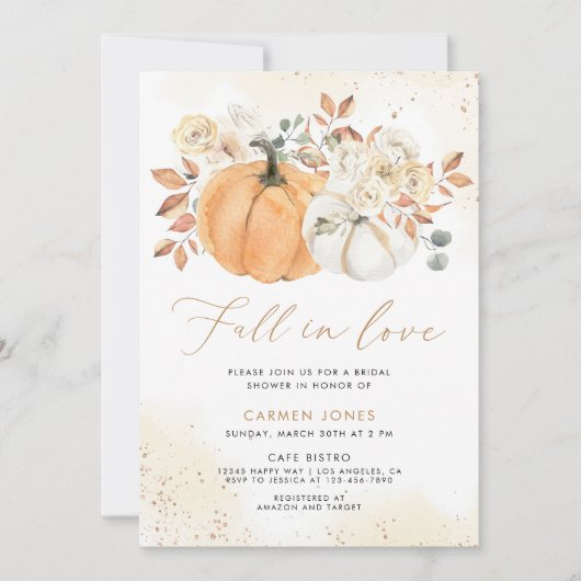 Chute d'amour Invitation de douche nuptiale, Citro (Devant)