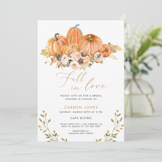 Chute d'amour Invitation de douche nuptiale, Citro (Debout devant)