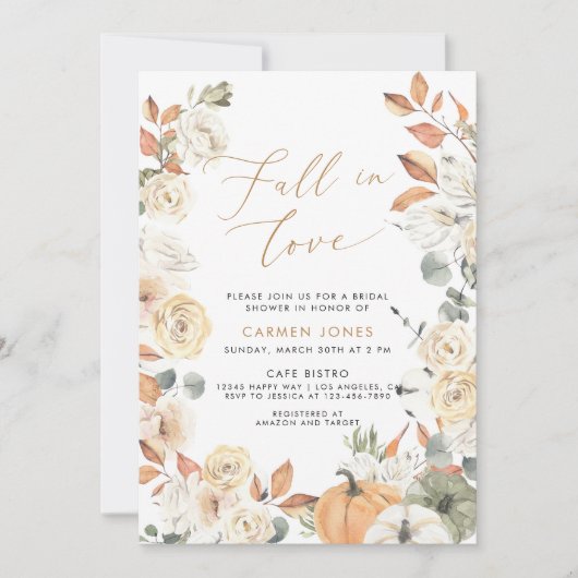 Chute d'amour Invitation de douche nuptiale, Citro (Devant)