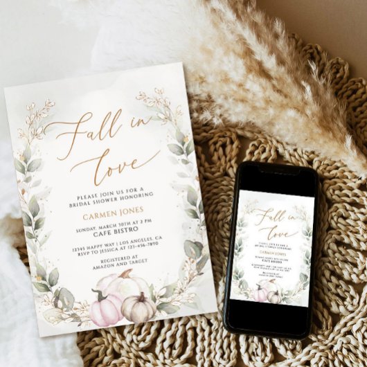 Chute d'amour Invitation de douche nuptiale, Citro