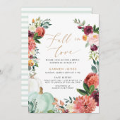 Chute d'amour Invitation de douche nuptiale, Flora (Devant / Derrière)