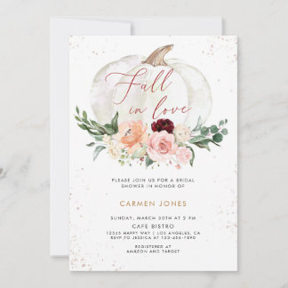 Chute d'amour Invitation de douche nuptiale, Flora