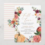 Chute d'amour Invitation de douche nuptiale, Flora (Devant / Derrière)