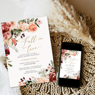 Chute d'amour Invitation de douche nuptiale, Flora