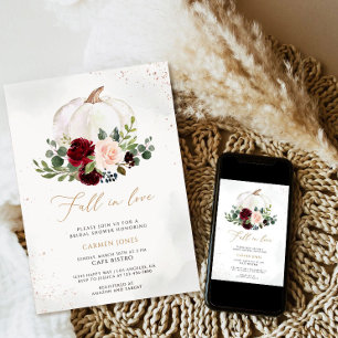 Chute d'amour Invitation de douche nuptiale, Flora