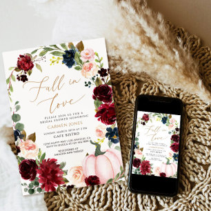 Chute d'amour Invitation de douche nuptiale, Flora
