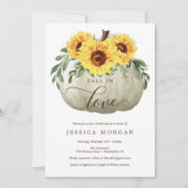 Chute dans l'amour Sunflowers Invitations de douch (Devant)