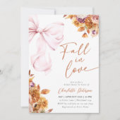 Chute dans Love Bow Floral Bridal Show Invitation (Devant)
