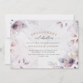 chute d'aquarelle fiançailles floral invitation (Devant)