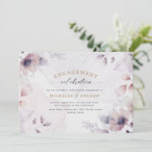 chute d'aquarelle fiançailles floral invitation (Debout devant)