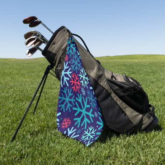 Chute de neige à minuit – Serviette de golf d'hive (Vert)