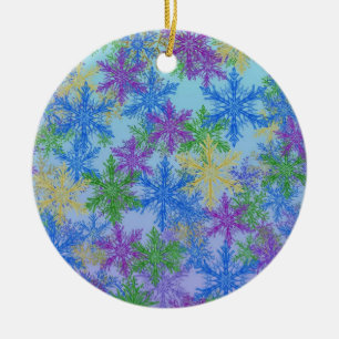 Chute de Neige Joyeuse — Ornement de Fête Coloré