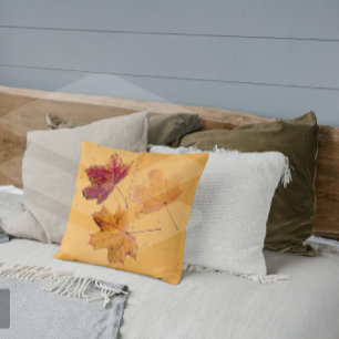 Chute des feuilles d'automne Brown et Coussin oran