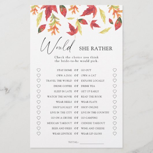 chute des feuilles - Plutôt nuptiale de douche (Devant)