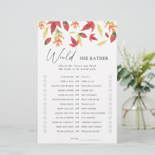 chute des feuilles - Plutôt nuptiale de douche (Debout devant)