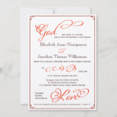 Chute Dieu est Amour Faire-part de mariage chrétie (Devant)