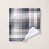Chute Élégant Gris & Taupe Moderne Farmhouse Plaid (Gant de toilette)