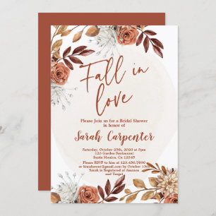 Chute en amour Automne nuptiale douche Invitation
