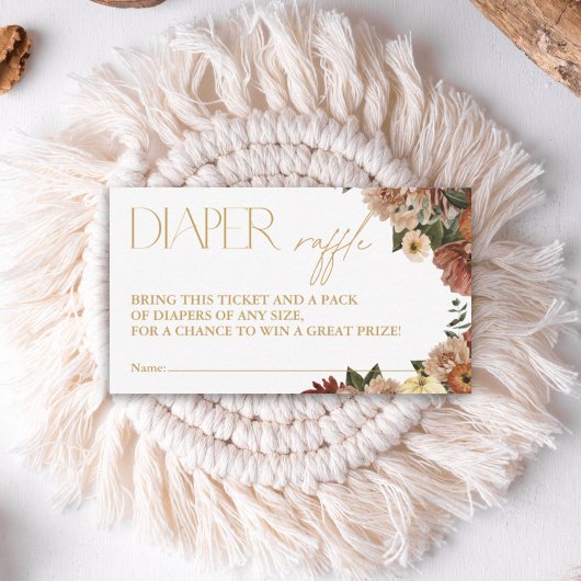 Chute En Amour Baby shower Floral Carte Raffle