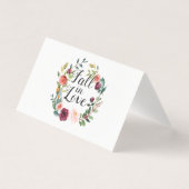 Chute en amour Burgundy Floral Wreath Advice Card (Front)