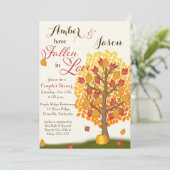 Chute en amour Couples nuptiale douche Invitation (Debout devant)