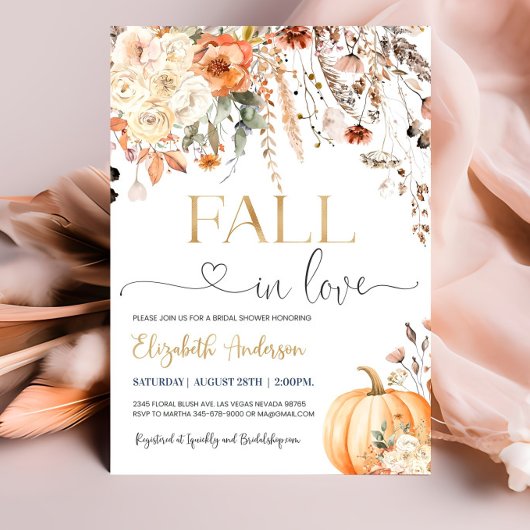 Chute en amour Douche nuptiale Invitation Fal modi