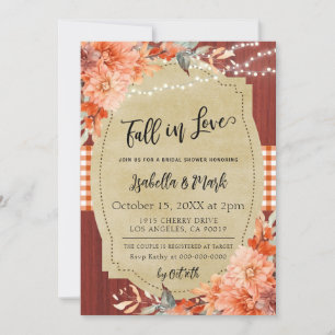 Chute en amour Invitation à la douche nuptiale
