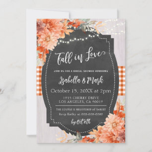 Chute en amour Invitation à la douche nuptiale