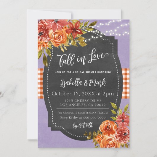 Chute en amour Invitation à la douche nuptiale (Devant)