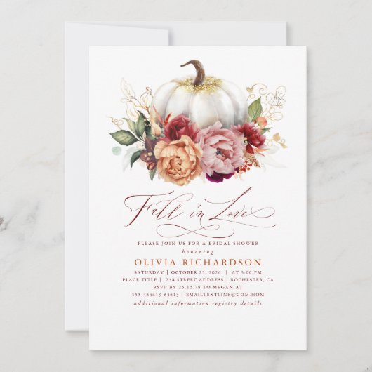 Chute en amour Invitation à la douche nuptiale (Devant)