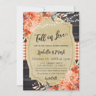 Chute en amour Invitation à la douche nuptiale