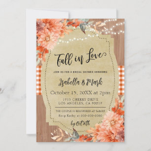 Chute en amour Invitation à la douche nuptiale