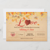 Chute en amour invitation Wedding shower rustique (Devant)