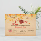 Chute en amour invitation Wedding shower rustique (Debout devant)