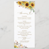 Chute en amour Sunflower Citrouille Cartes de menu (Devant)