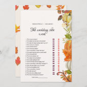 Chute Feuilles Thé Weding Chaussure Carte de jeu (Devant / Derrière)