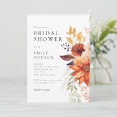 Chute Floral Boho Bridal Showée Invitation (Debout devant)