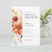 Chute Floral Boho Bridal Showée Invitation (Debout devant)