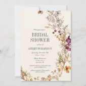 Chute Floral Boho Bridal Showée Invitation (Devant)