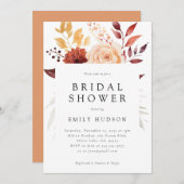 Chute Floral Boho Bridal Showée Invitation (Devant / Derrière)