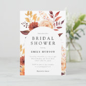 Chute Floral Boho Bridal Showée Invitation (Debout devant)