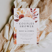 Chute Floral Boho Couples Douche Invitation